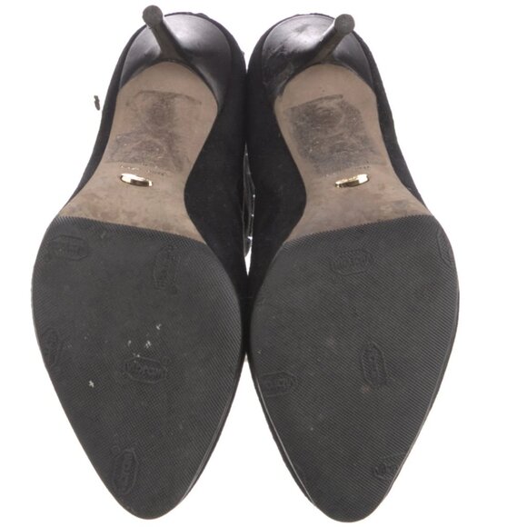 Auc SERGIO ROSSI Suede Mesh Accents Ankle/Sock Black Boots 6 - Picture 7 of 12